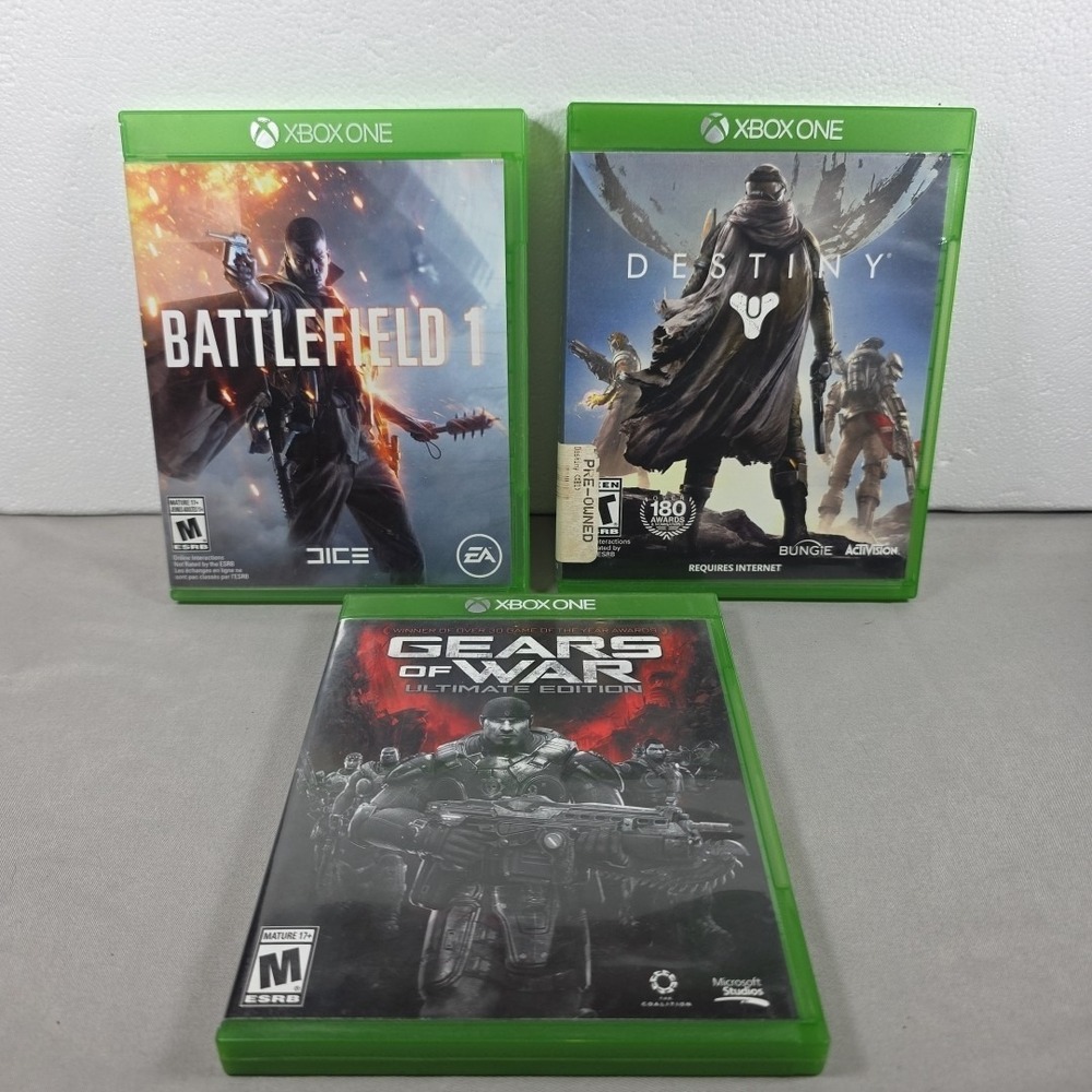 Lot of 3 Destiny, Battlefield 1, Gears Of War GAMES (Microsoft Xbox One)